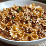 Bowtie Pasta with Ground Beef Sauce