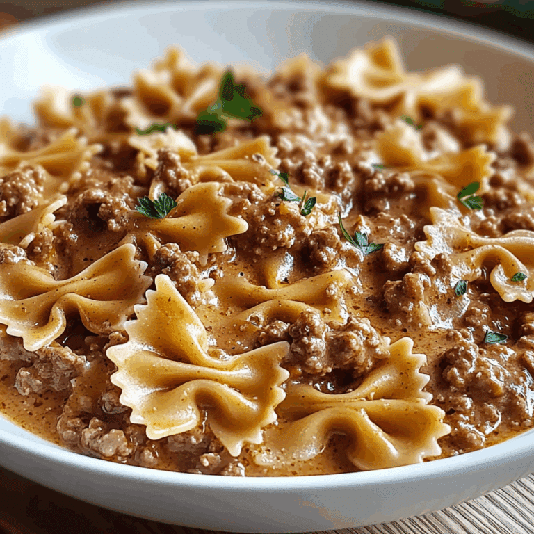 Bowtie Pasta with Ground Beef Sauce
