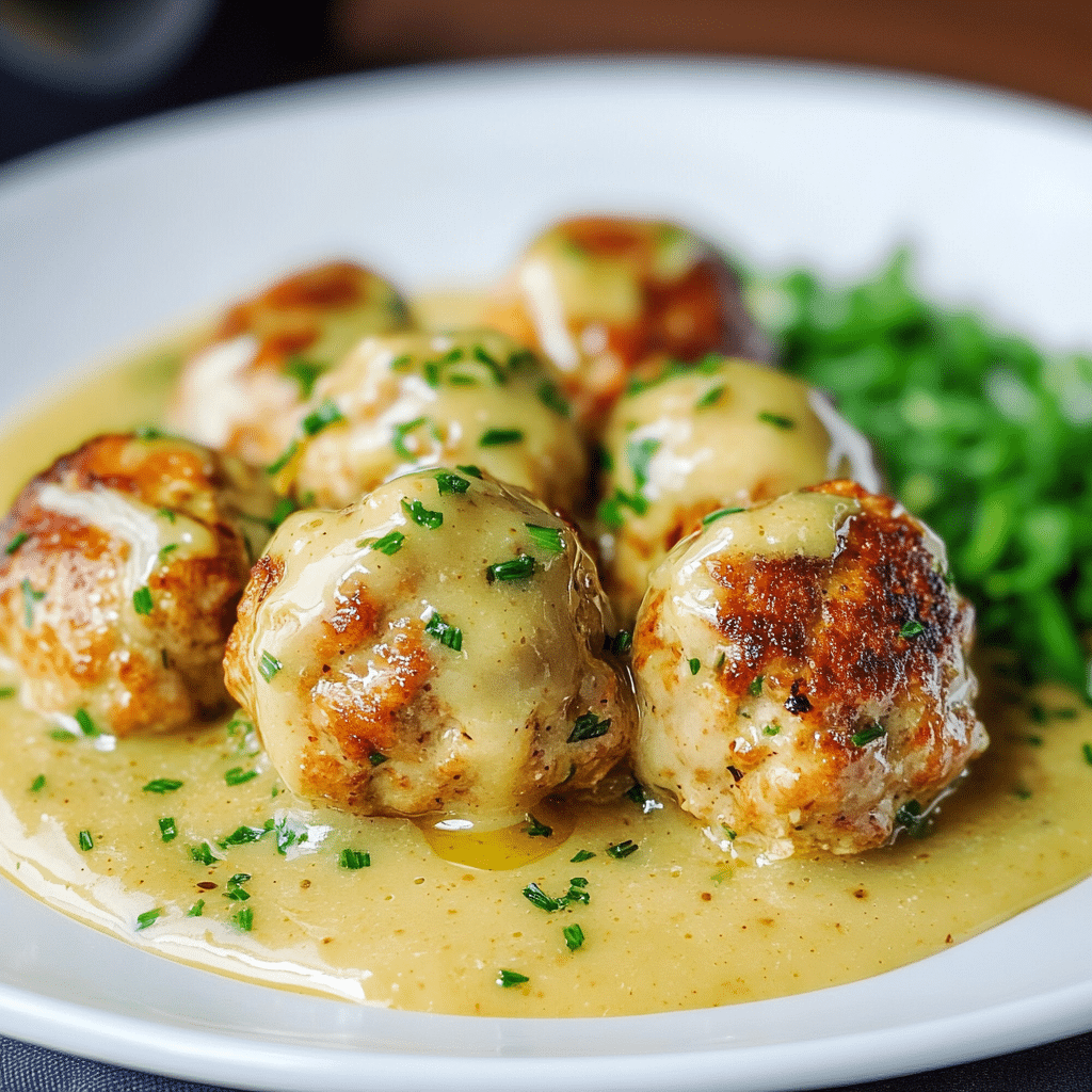 Chicken Meatballs with Honey Mustard Sauce