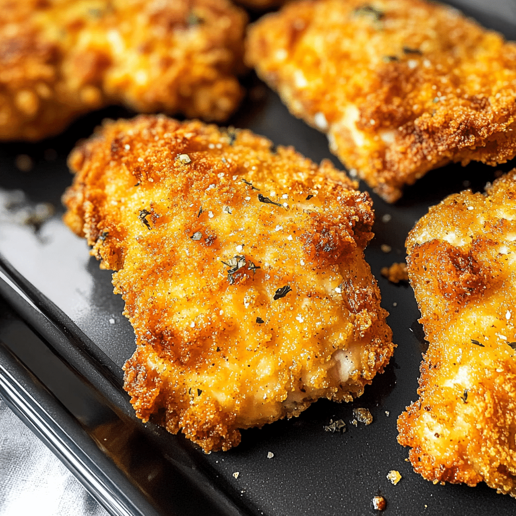 Garlic Parmesan Crispy Oven-Fried Chicken