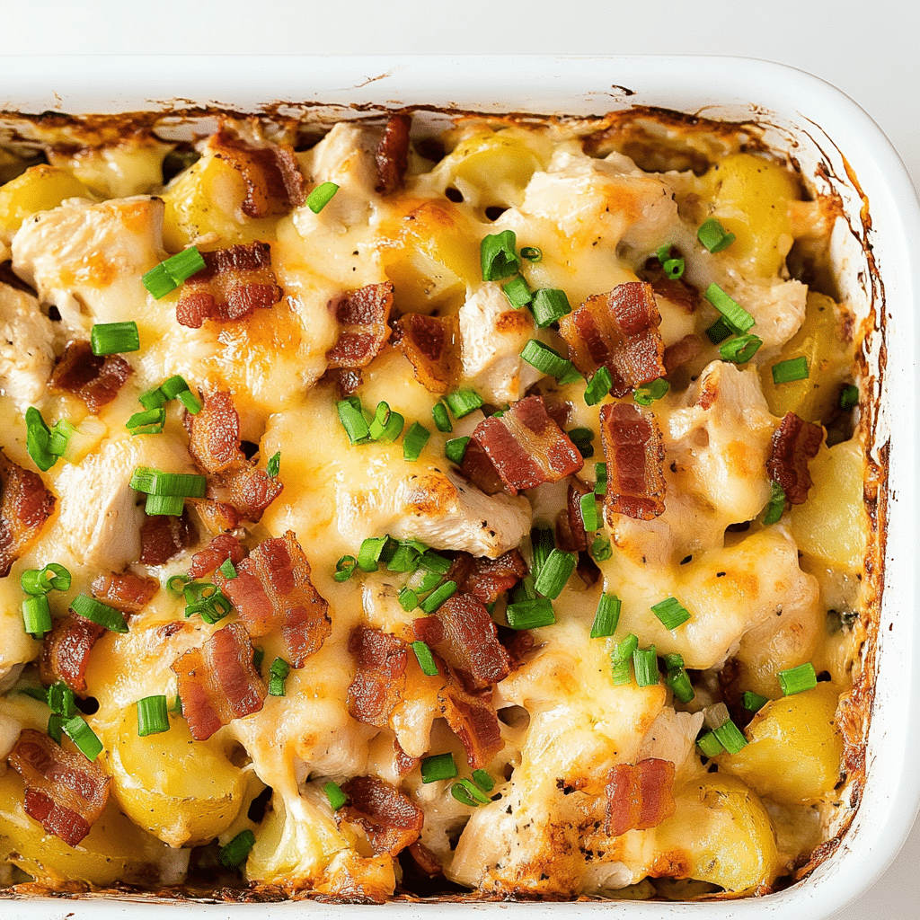 Chicken Bacon Ranch Potato Bake