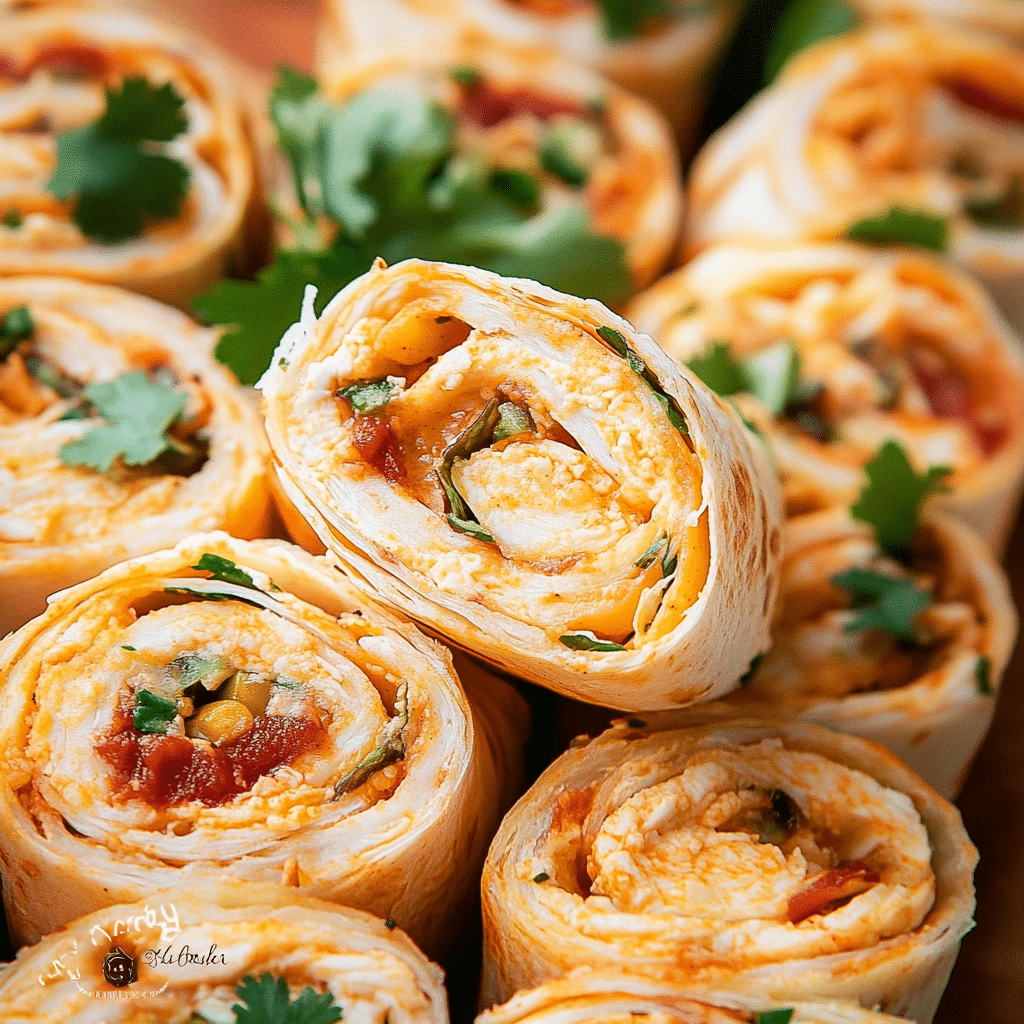 Chicken Enchilada Dip Roll-Ups