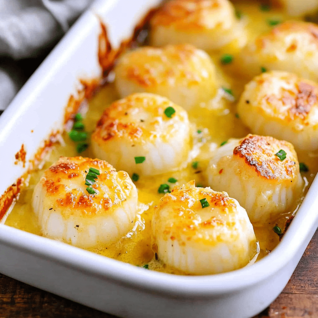 Garlic Butter Baked Scallops