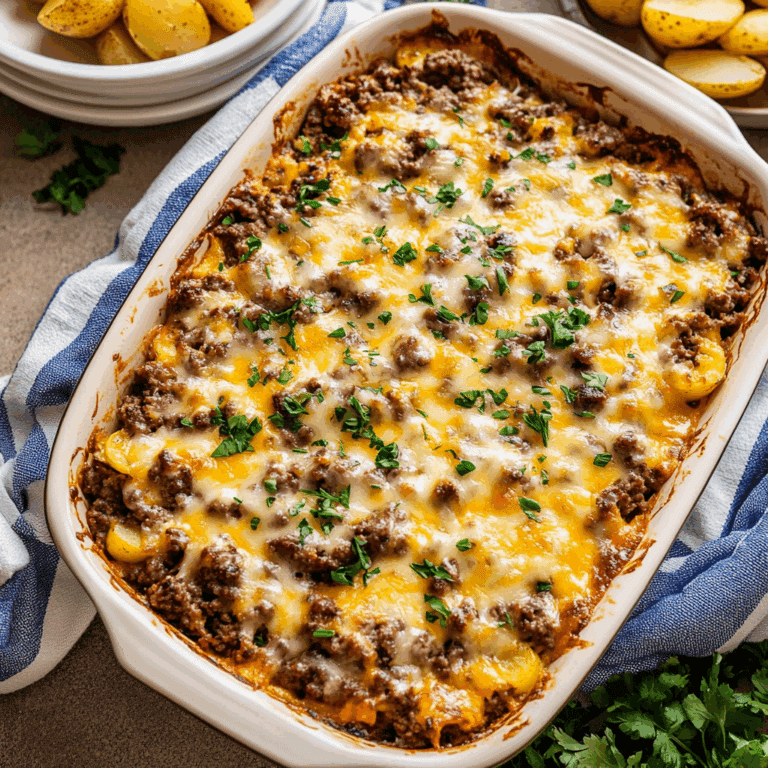 Hamburger Potato Cheese Casserole