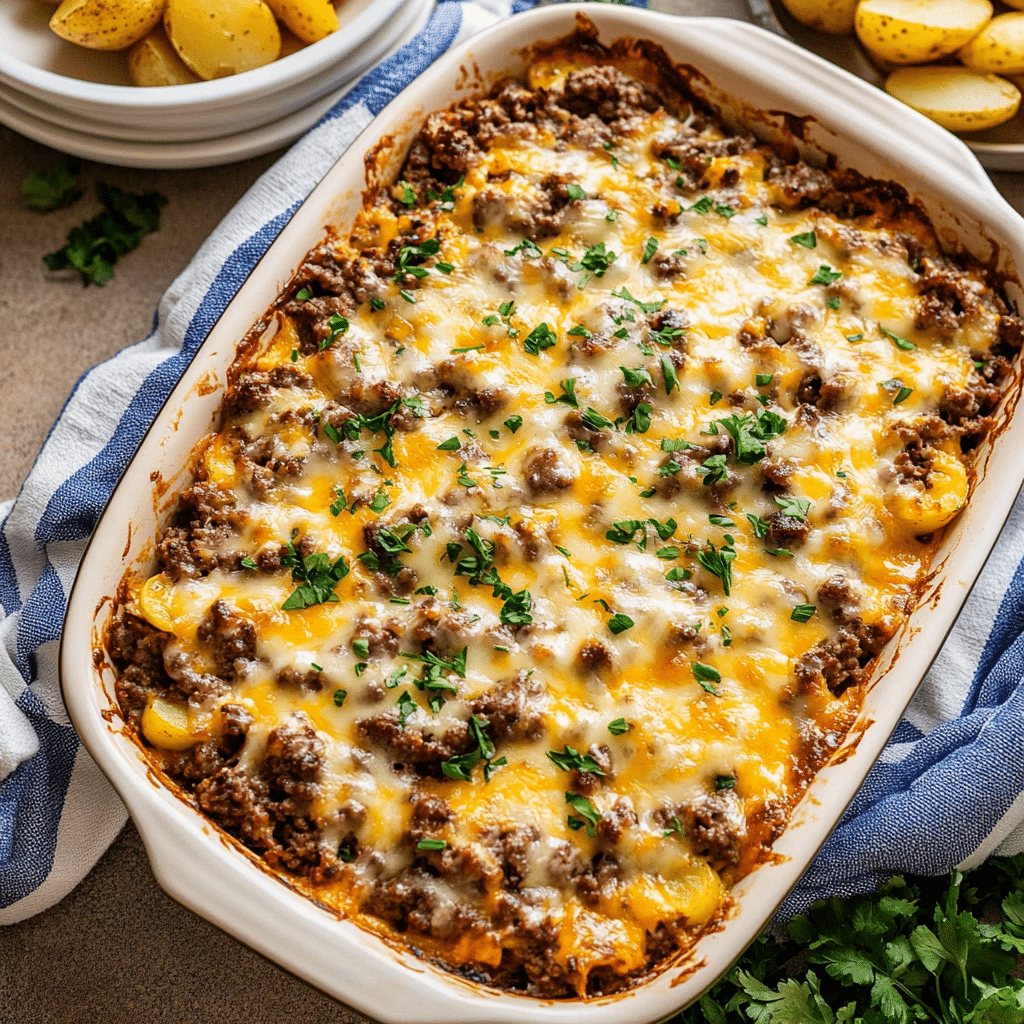 Hamburger Potato Cheese Casserole