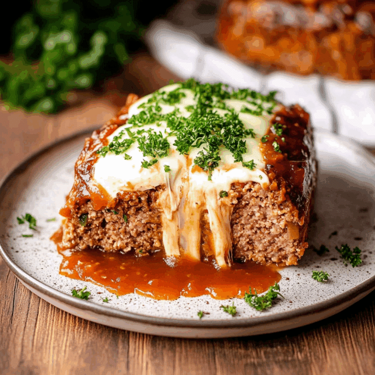 Stuffed Meatloaf with Mozzarella