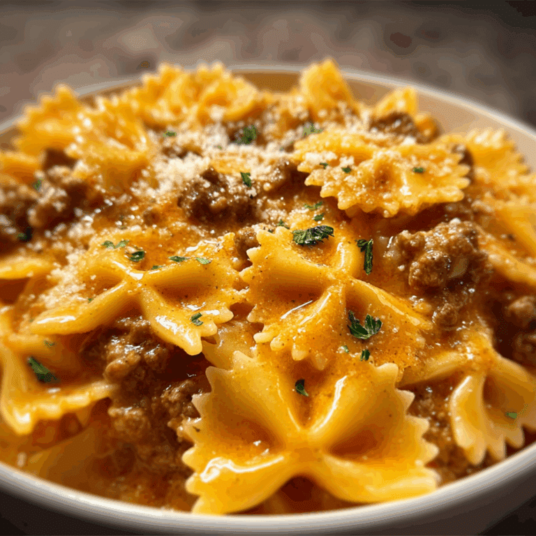 Creamy Velveeta Beef & Bowtie Pasta