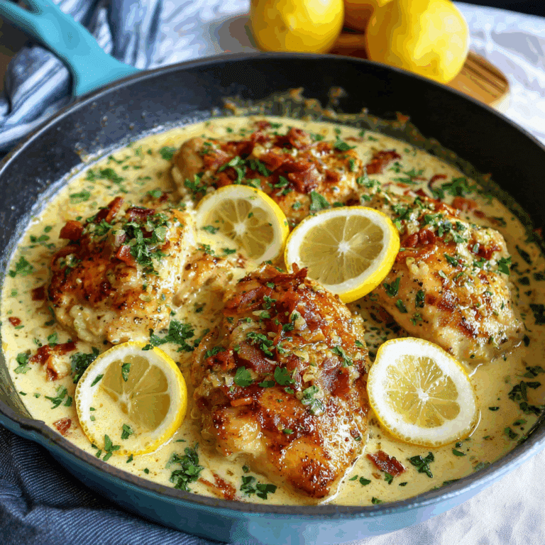 Lemon Garlic Cream Chicken Skillet