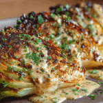 Roasted Cabbage Steaks with Mustard Vinaigrette
