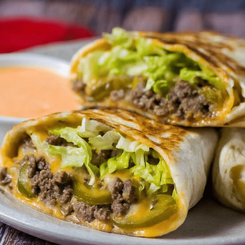 Air Fryer Cheeseburger Wraps