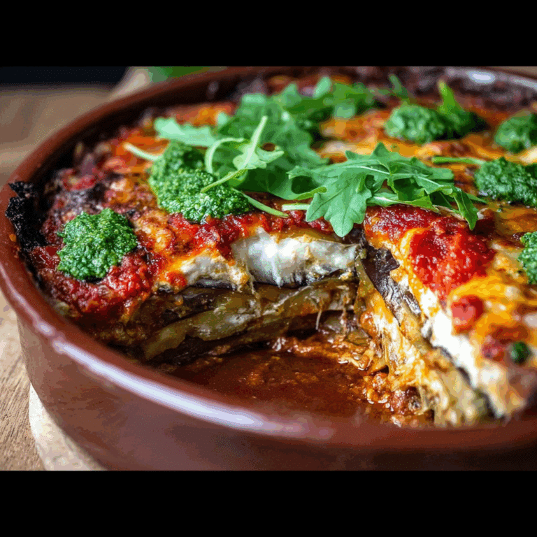 Eggplant Lasagna with Arugula Pesto