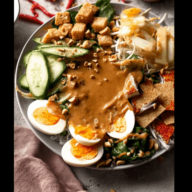 Indonesian Gado Gado with Peanut Sauce