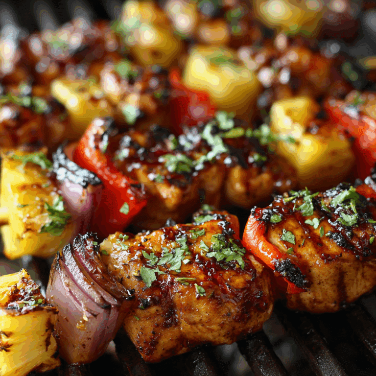 Pineapple Chicken Kabobs on the Grill