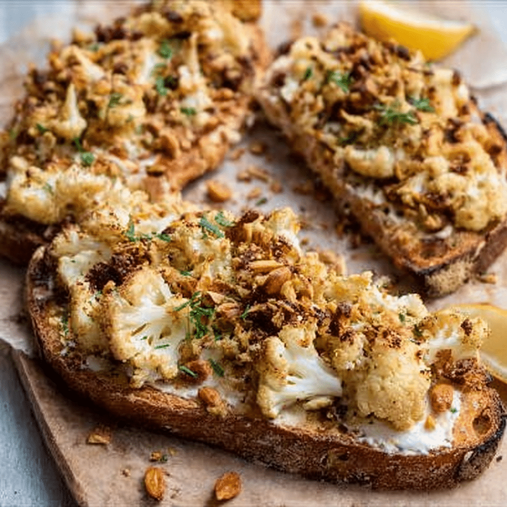 Roasted Cauliflower Toast with Sourdough