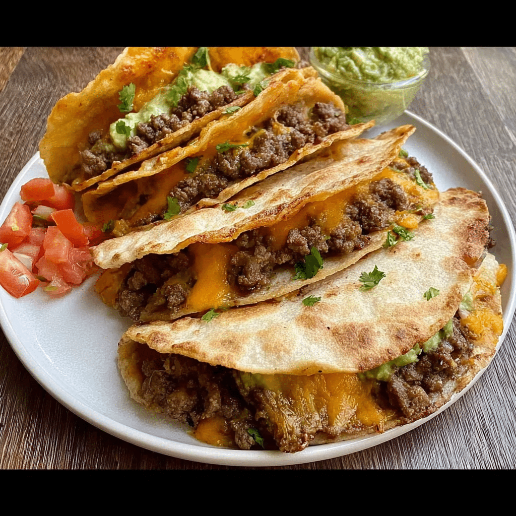 Baked Crispy Beef Tacos with Chipotle Crema