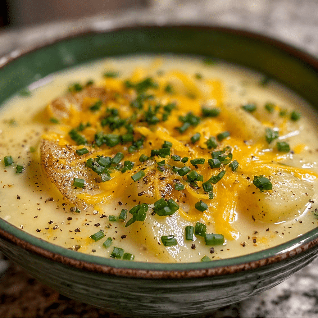 Cheddar Garlic Herb Potato Soup