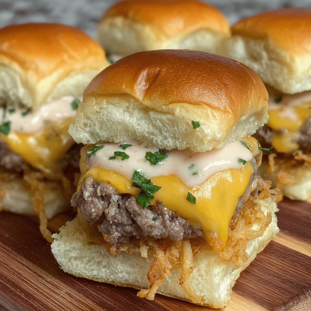 Double Cheese Fry Burger Sliders