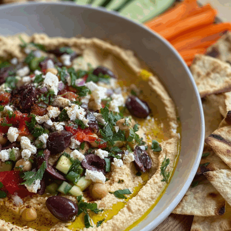 Greek Style Loaded Hummus Platter