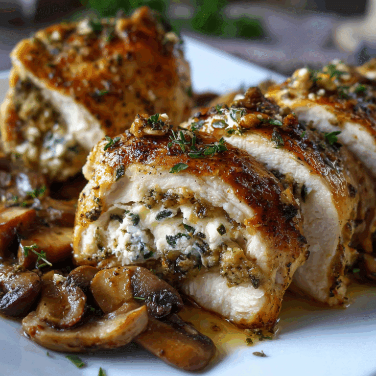 Mushroom Stuffed Chicken Breast
