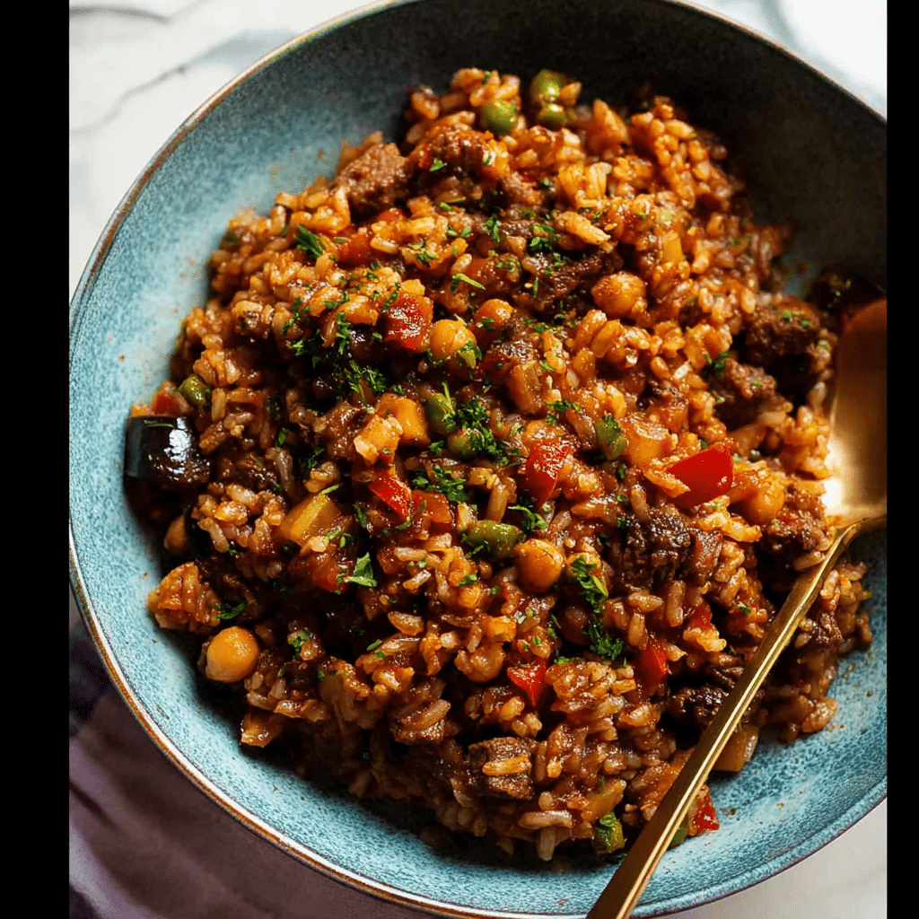 One-Pot Beef and Veggie Rice