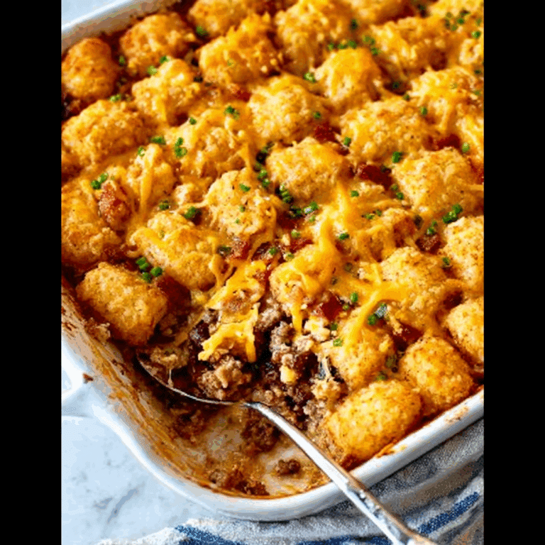 Tater Tot Cowboy Casserole with Bacon