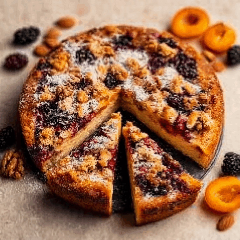 Blackberry Apricot Buckle Cake