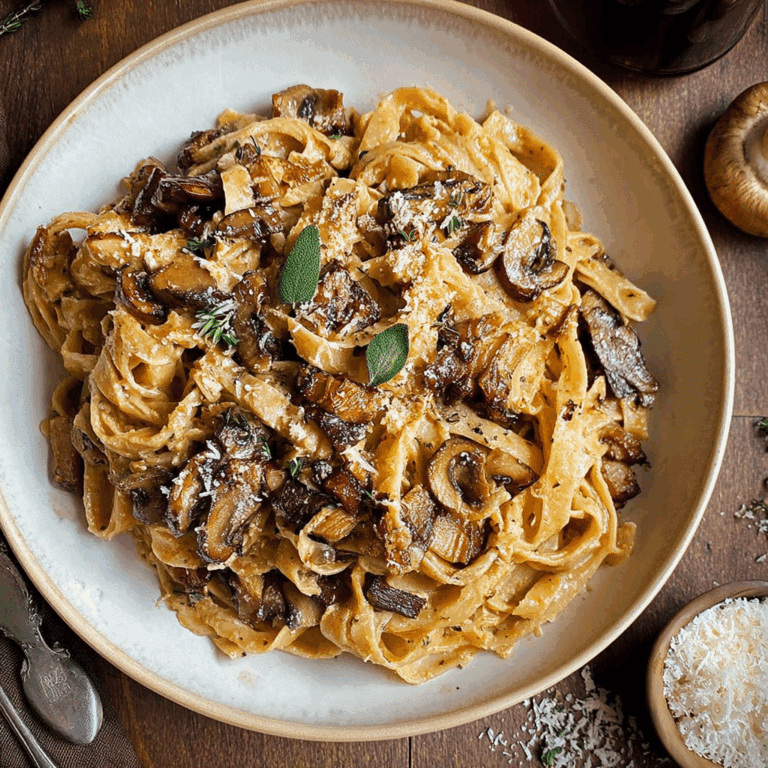 Caramelized Leek and Mushroom Gruyere Pasta