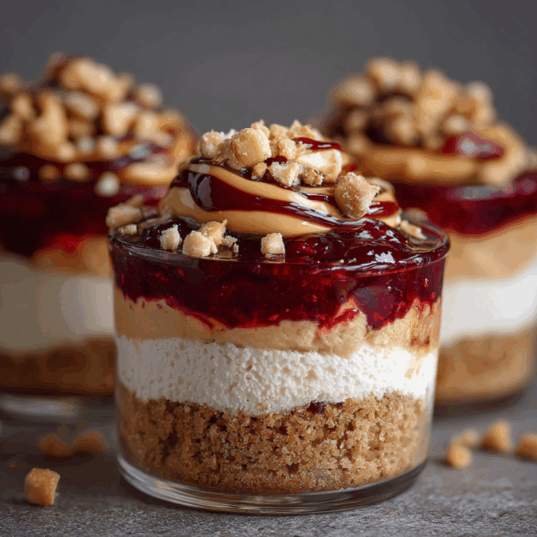 No Bake Individual PB&J Cheesecake Parfait