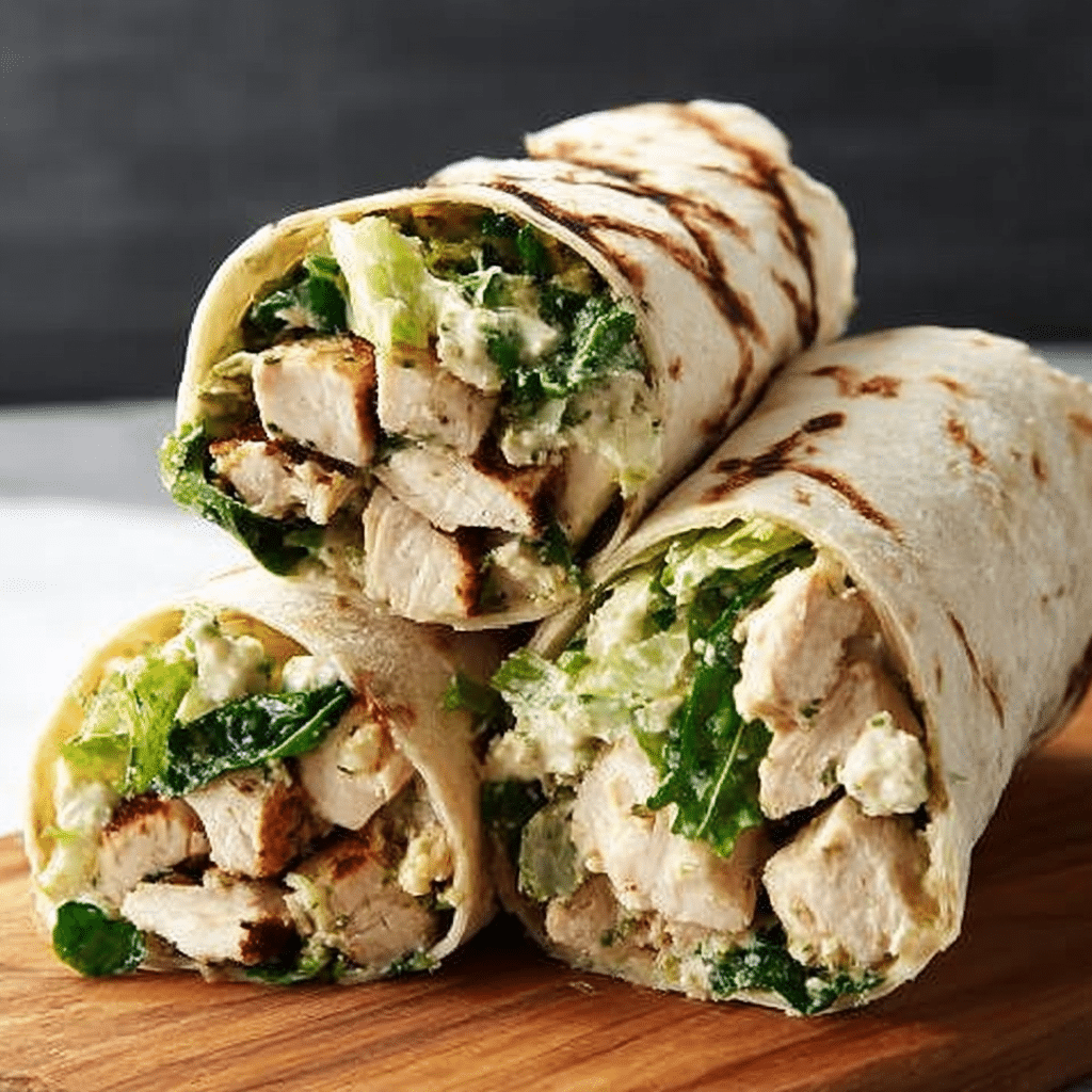 Slow-Cooked Chicken Caesar Wraps