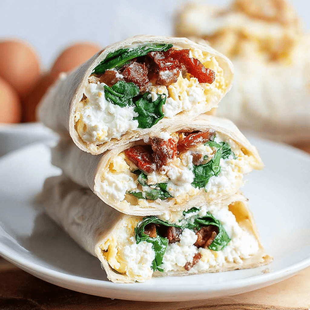 Spinach Feta Egg White Wraps
