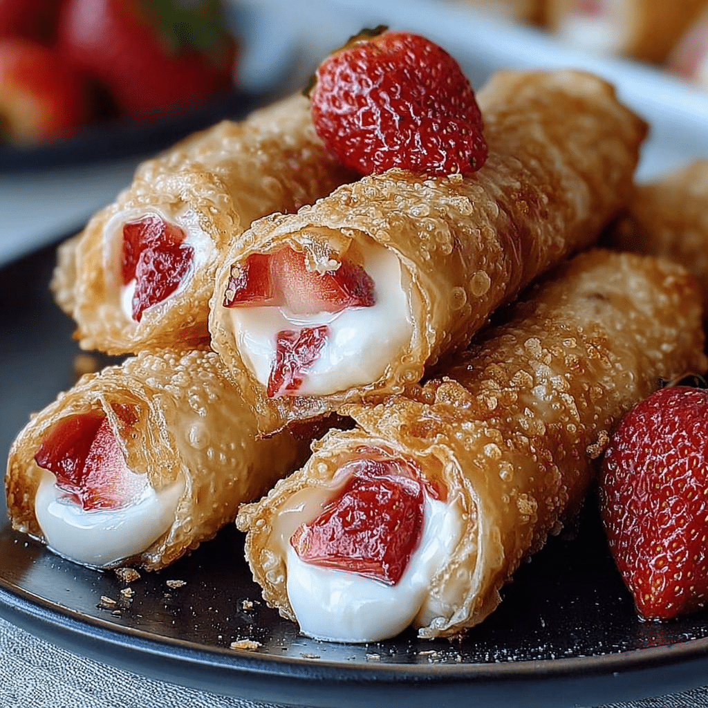 Strawberry Cheesecake Stuffed Eggrolls