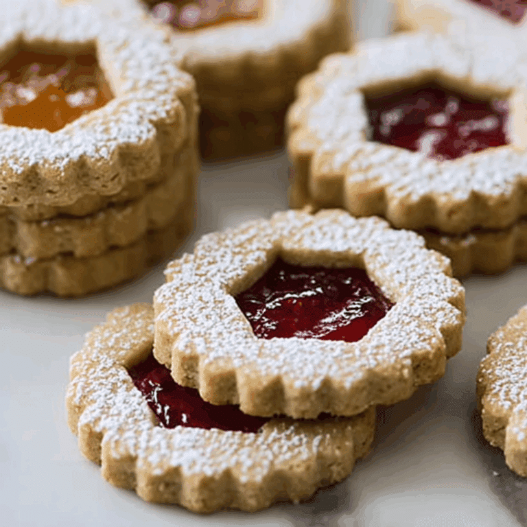Strawberry Linzer Cookies