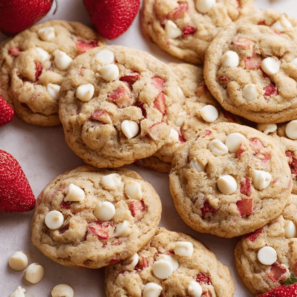 Strawberry White Chocolate Chip Cookies
