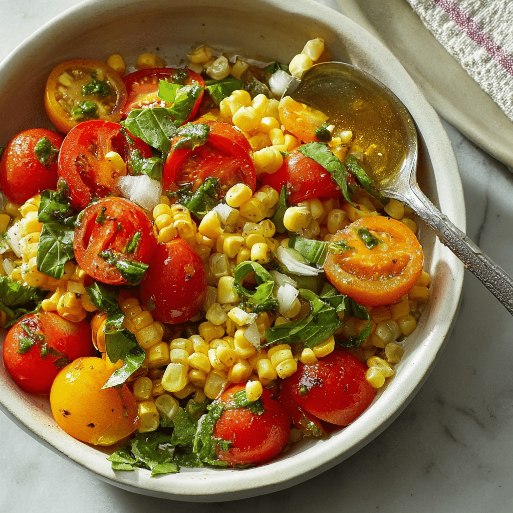Summery Charred Corn Salad with Basil and Tomatoes