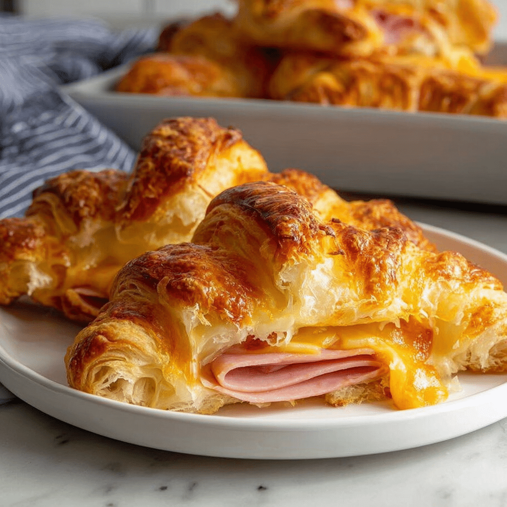 Baked Ham and Cheese Croissants