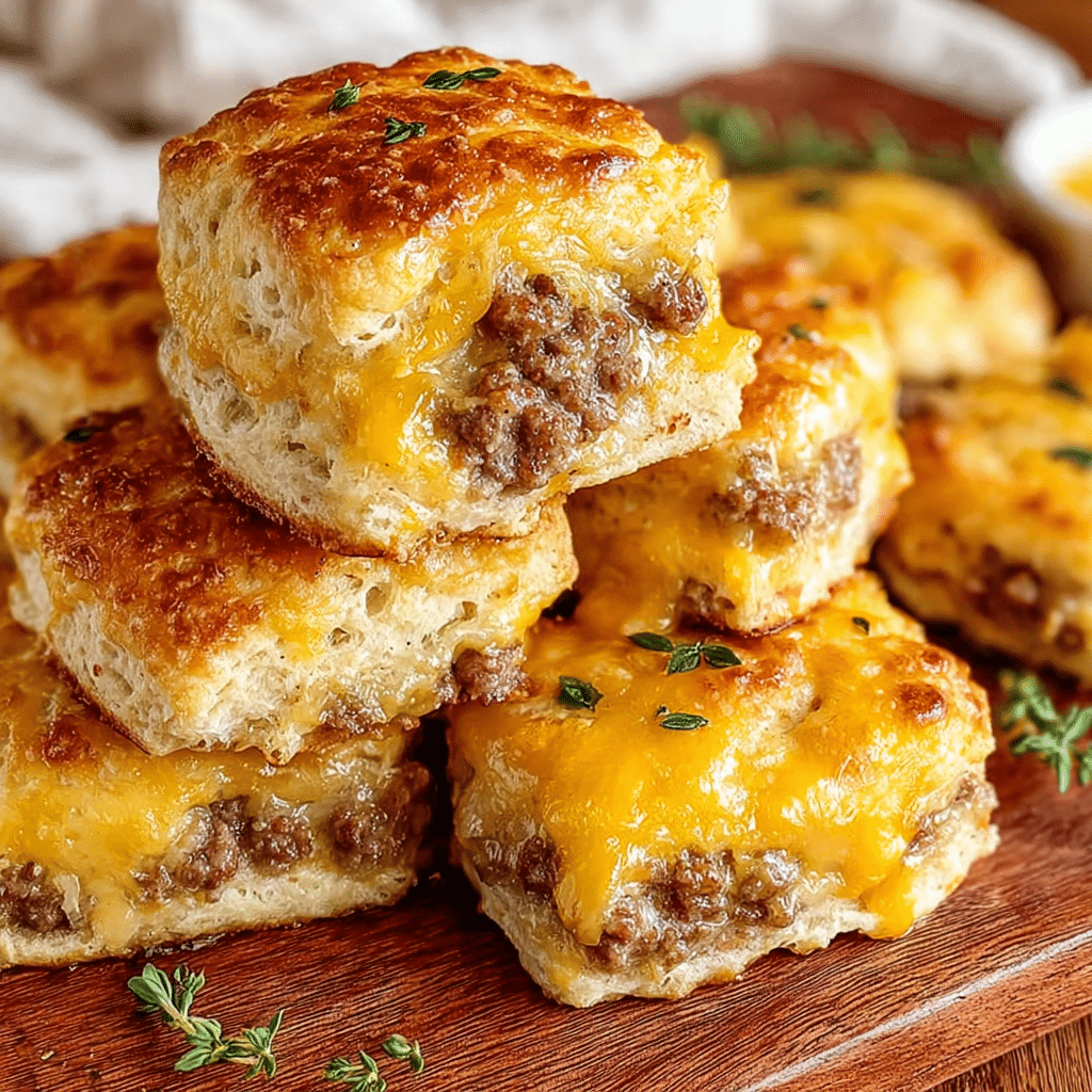 Biscuit Breakfast: Sausage, Cheese, and Butter Swim Biscuits