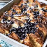 Blueberry Cream Cheese Croissant Casserole