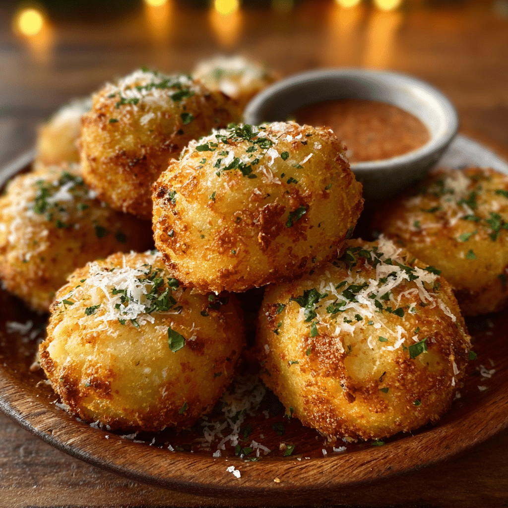 Cheesy Garlic Parmesan Mashed Potato Bites