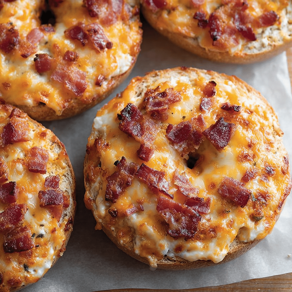 Creamy Bacon Cheddar Bagels