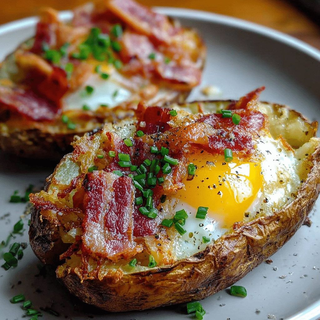 Twice Baked Loaded Breakfast Potatoes