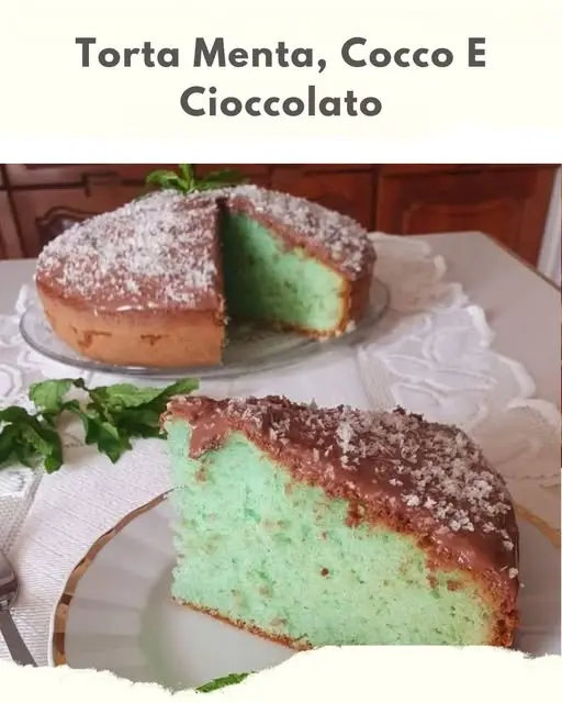 torta menta cocco e cioccolato