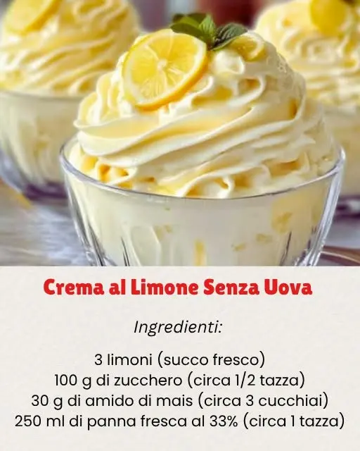 crema al limone senza uova
