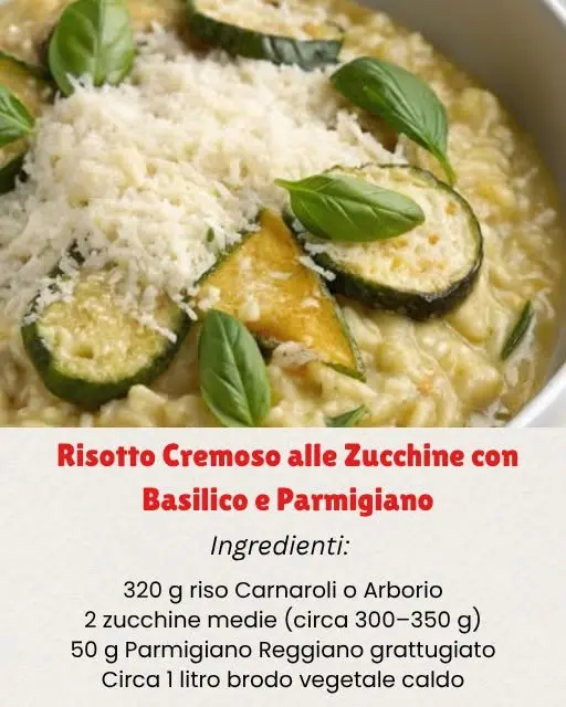 risotto cremoso zucchine basilico