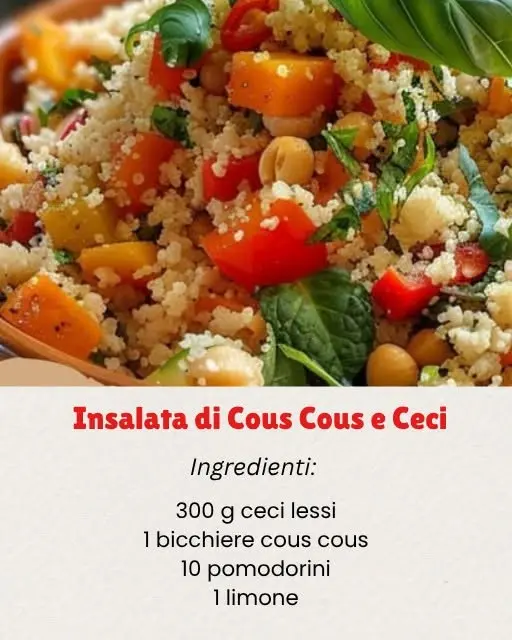 insalata cous cous e ceci