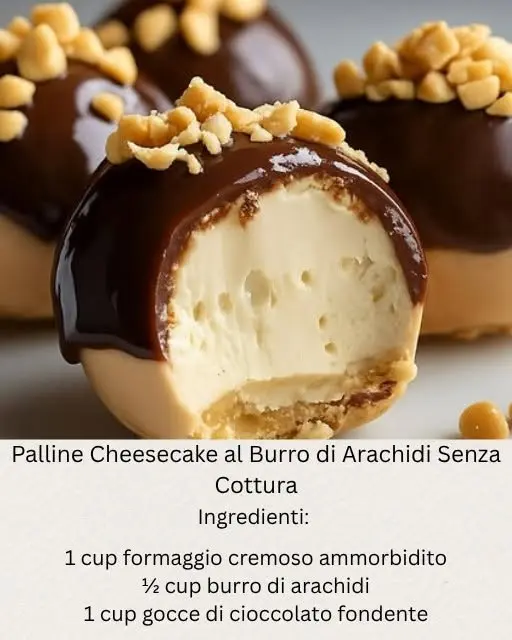 palline cheesecake burro arachidi