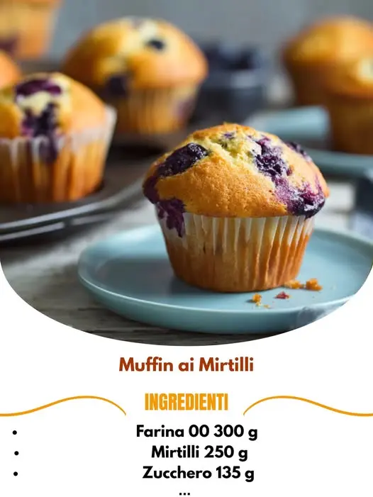 ricetta muffin ai mirtilli