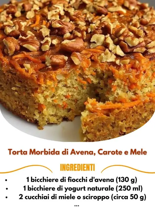 torta avena carote mele