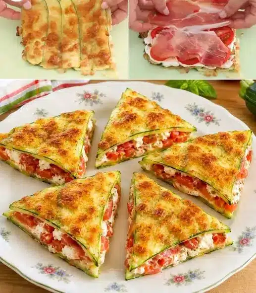 Dettaglio della consistenza interna di un panino di zucchine farcito con formaggio e verdure