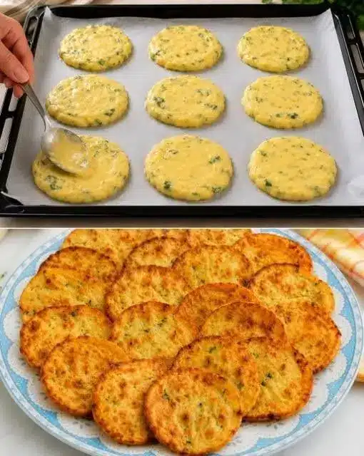 Vassoio di frittelle di mele soffici pronte per essere servite con una tazza di tè
